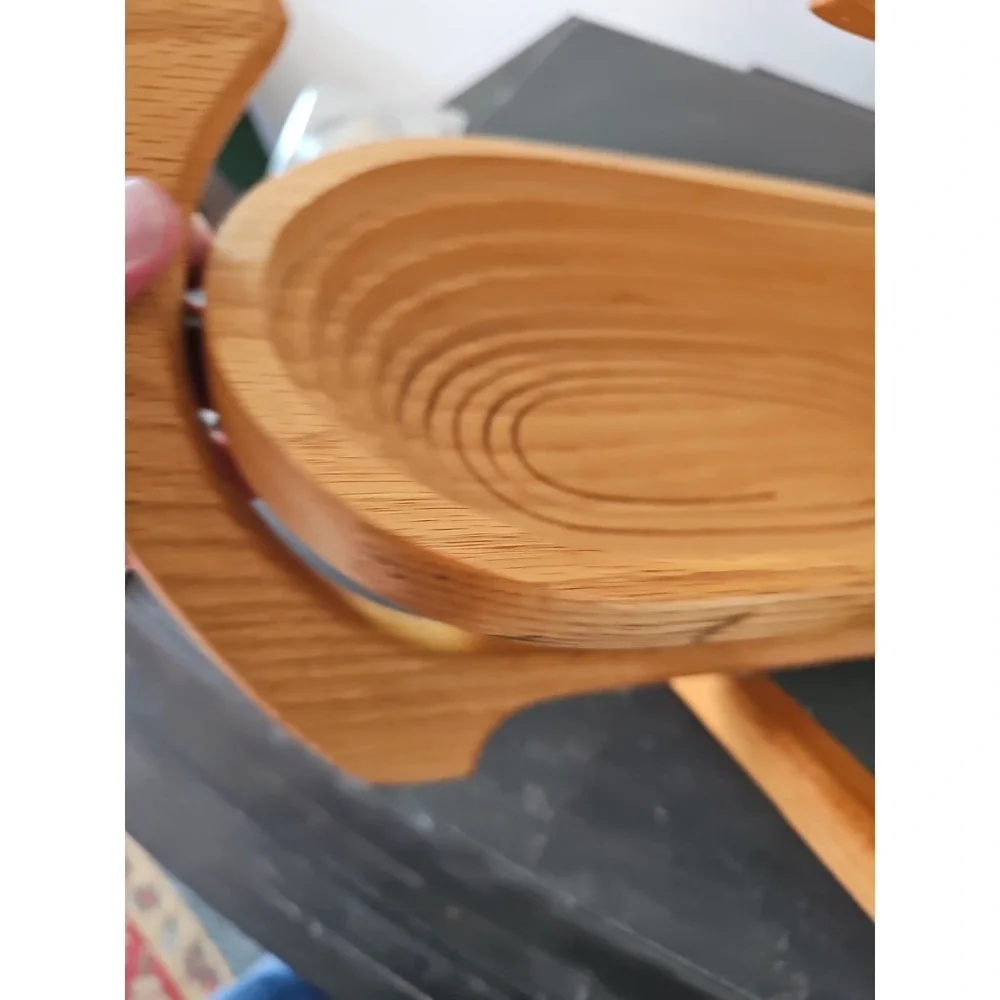 Handmade Amish Made Montana Folding Wooden Fruit Bowl Bread Basket Collapsible